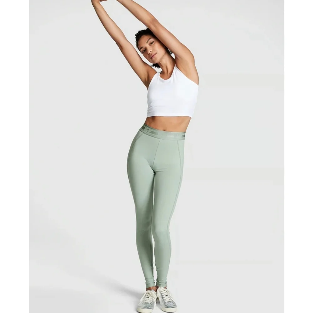 Victoria's Secret PINK ACTIVE Green High Waist Full Length Leggings XXL Teal Blu - Picture 3 of 10